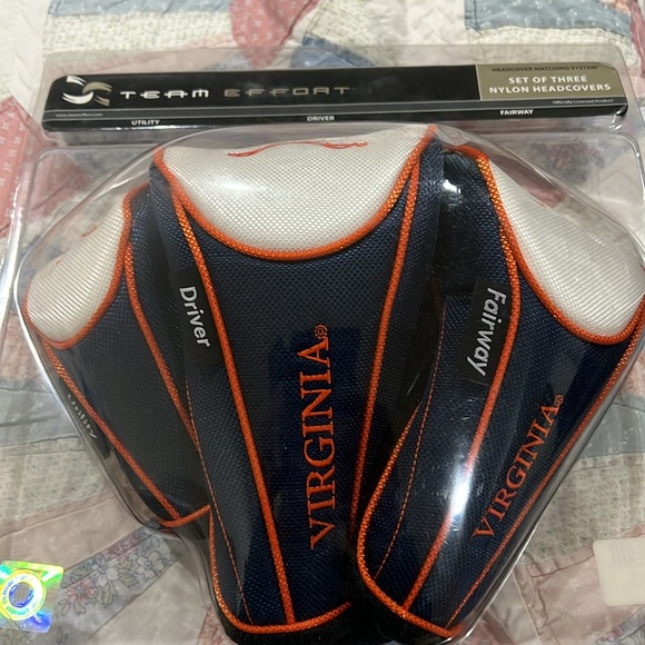 Set of three UVA Nylon Golf Club Headcovers and Mallet Putter Cover - Picture 5 of 5